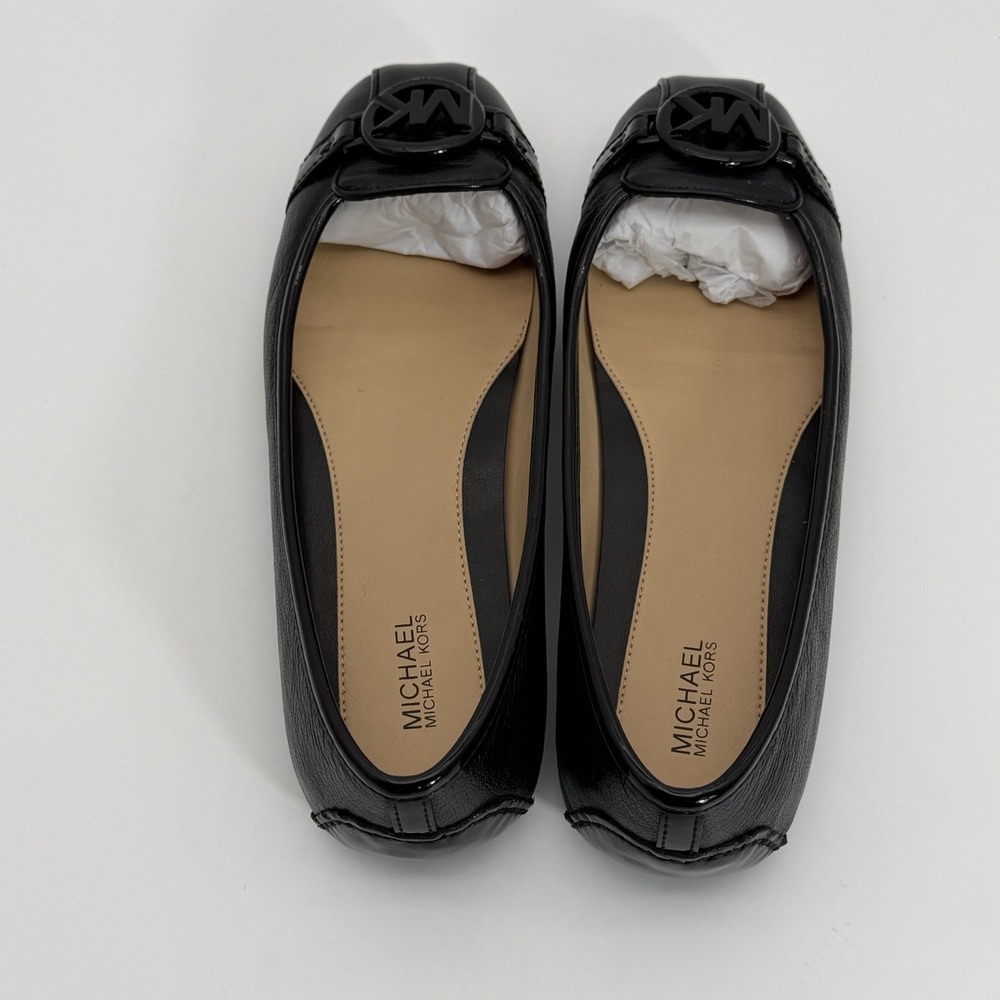 NIB Women Michael Kors Fulton Moc  Leather Flat Shoes Black size 7.5 M - Picture 7 of 8